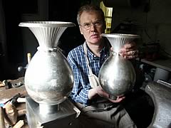 Dunblane Silversmith, Graham Stewart prepares the prestigious owners trophies for The William Hill (Ayr) Gold Cup.