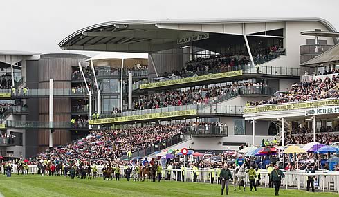 Runners parade before the Grand National