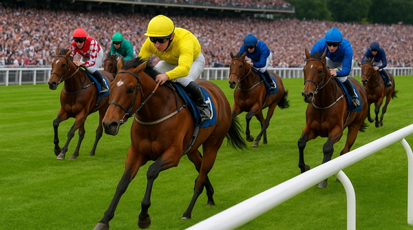 horse race on turf