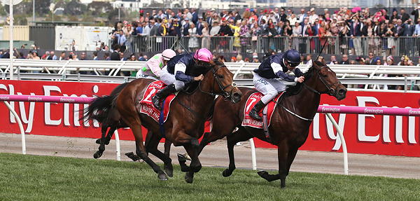 Rekindling ridden by Corey Brown and trained by Joseph O’Brien wins the Emirates Melbourne Cup